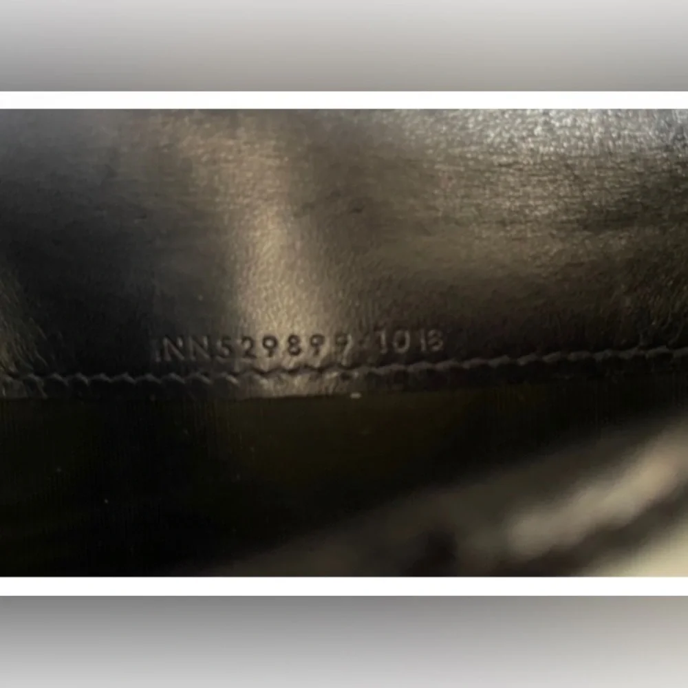 YSL SAINT LAUREN ❤️❤️ ZIP AROUND LONG WALLET BLACK WITH METAL HARDWARE YSL LOGO - Picture 6 of 15